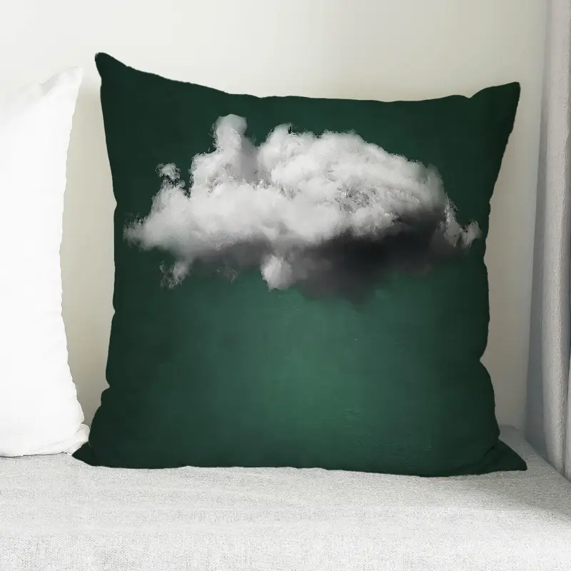 Abstract Green Printed Pillow: Modern Comfort & Chic Design