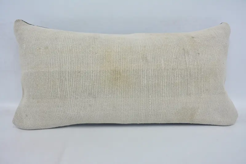 12x24 Inches Embroidered Geometric Pillow, Handmade Decorative Pillow - 1