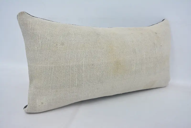 12x24 Inches Embroidered Geometric Pillow, Handmade Decorative Pillow - 3