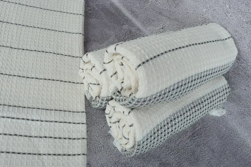 Personalized Gift, 70x40 Cotton Waffle Towel, Sand-free towel, Gift For Mom, Beach Theme Wedding Gift, Organic towel, Organic Cotton Towel - 8