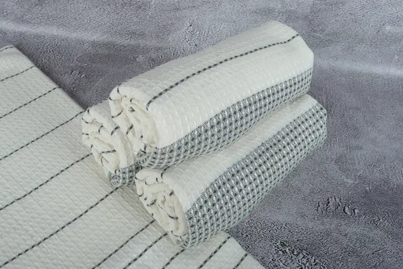 Personalized Gift, 70x40 Cotton Waffle Towel, Sand-free towel, Gift For Mom, Beach Theme Wedding Gift, Organic towel, Organic Cotton Towel - 7