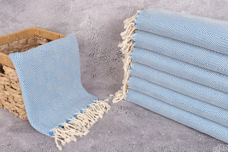 Monogrammed Beach Towel, Family Gift, Turkish Towel Personalized, Quick-Dry Beach Towel, 70x40 Cotton Diamond Towel, Organic Turkish towel - 3