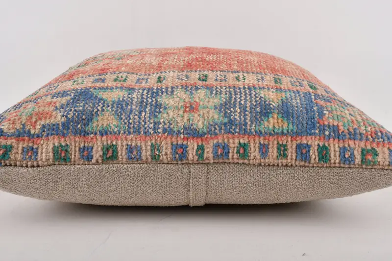 Kilim Pillow Cover, Boho Chic Cushion Case, Pillow for Couch, Ikat Pillow Cover, Cushion Cover, 24x24 Red Pillow Cover, Interior Designer Pillow - 4