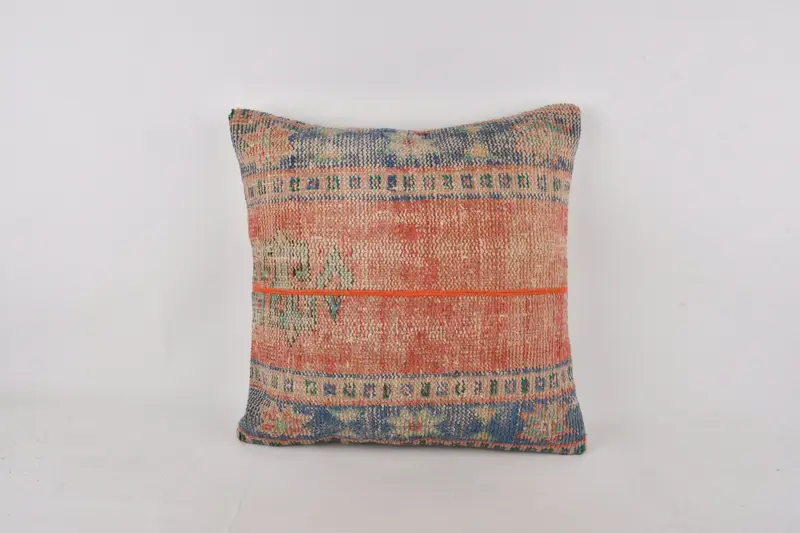 Kilim Pillow Cover, Boho Chic Cushion Case, Pillow for Couch, Ikat Pillow Cover, Cushion Cover, 24x24 Red Pillow Cover, Interior Designer Pillow - 1