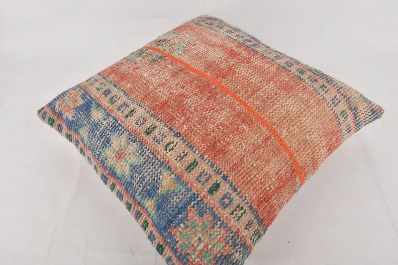 Kilim Pillow Cover, Boho Chic Cushion Case, Pillow for Couch, Ikat Pillow Cover, Cushion Cover, 24x24 Red Pillow Cover, Interior Designer Pillow - 5