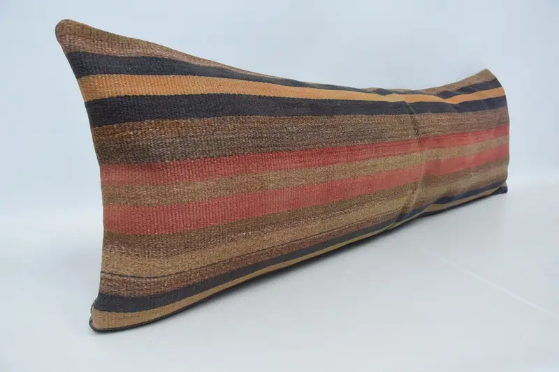 One Of A Kind Cushion, Ethnical Kilim Rug Pillow, Pillow Sham, 16x48 Red Pillow Cover, Yoga Pillow, Gift Pillow, Interior Designer Pillow - 3
