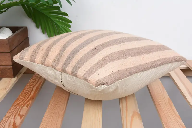 Handmade Pillow Sham, Retro Throw Pillow, Cushion Cover, Kilim Cushion Sham, Vintage Kilim Throw Pillow, 14x14 Pink Pillow, Pillow for Sofa - 6