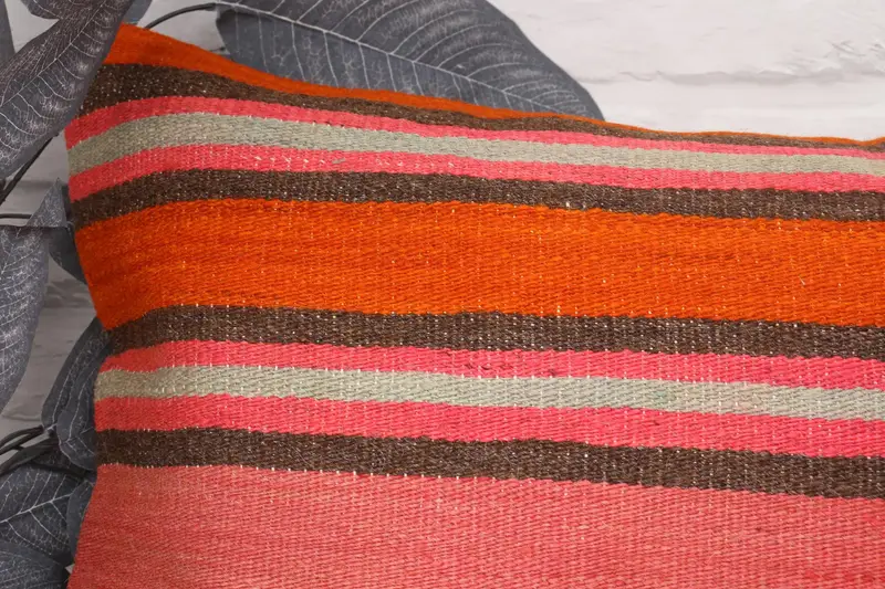 Pillow Sham, Outdoor Patio Pillow Sham, Interior Designer Pillow, Vintage Kilim Pillow, Ethnical Kilim Rug Pillow, 16x24 Red Cushion Case - 2