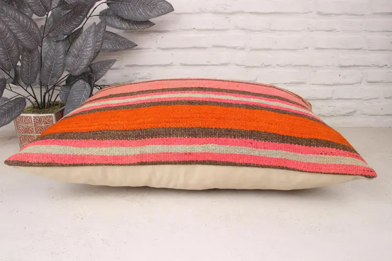 Pillow Sham, Outdoor Patio Pillow Sham, Interior Designer Pillow, Vintage Kilim Pillow, Ethnical Kilim Rug Pillow, 16x24 Red Cushion Case - 5