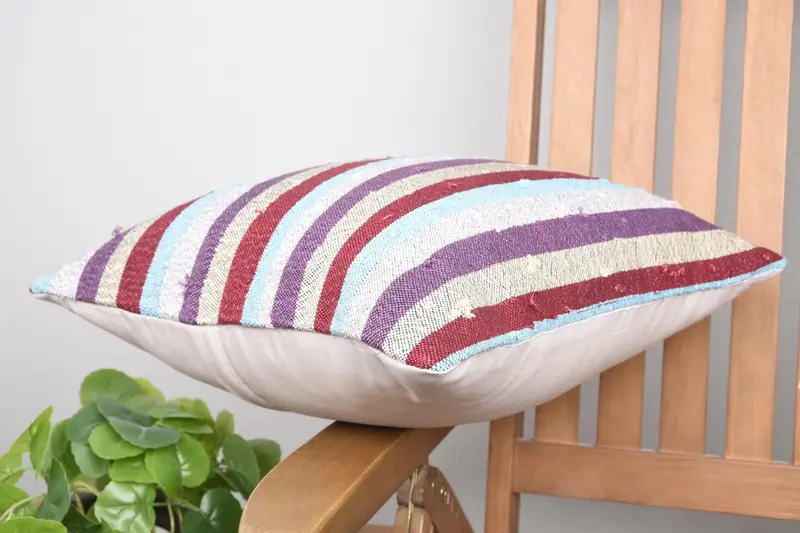 Vintage Kilim Throw Pillow, Vintage Kilim Pillow, Gift Pillow, Customized Cushion Cover, Cushion, 16x16 Purple Cushion - 6