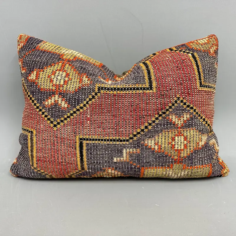 Handgewebtes südwestliches Kelim-Wurfkissen, 20 x 28 Zoll Vintage-Leinenkissen