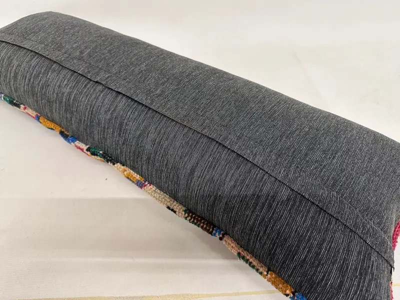 Kilimkissen, Kissenschein, türkisches Kilim -Kissen, gedämpftes Kissen, Wandteppichkissen, Vintage -Kissen, 12 x 36 rote Kissenbezüge - 7
