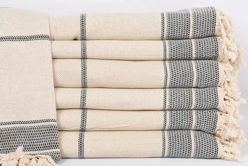 Personalized Home Gift Wedding, Custom Blanket, Throw Blanket, Bridesmaid Proposal Gift, 104x96 Cotton Striped Towel, Monogram Blanket - 1