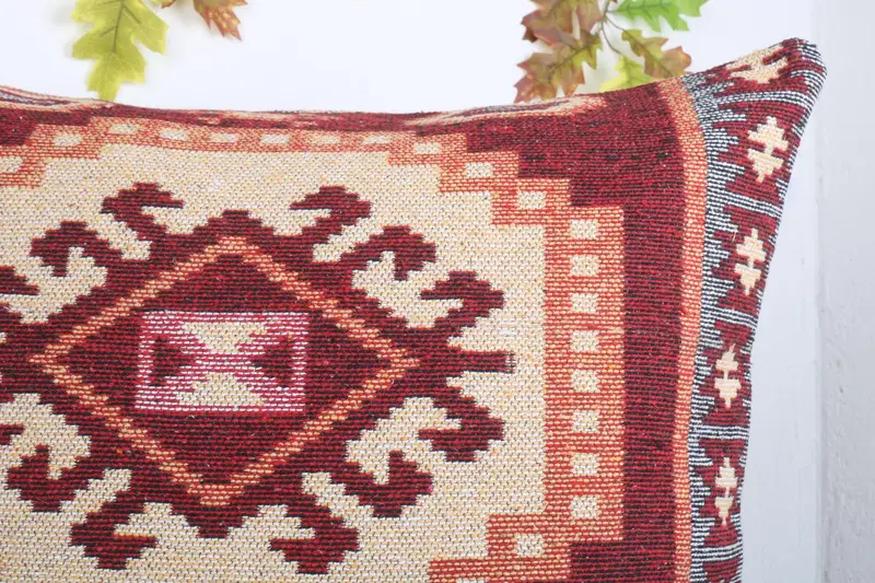 Kilim Cushion Sham, Wholesale Pillow Sham, Gift Pillow, 32x32 Red Pillow, Boho Pillow Sham Cover, Oriental Pillow Sham, Pillow - 5