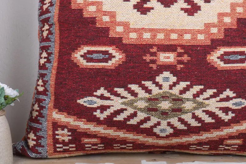 Kilim Cushion Sham, Wholesale Pillow Sham, Gift Pillow, 32x32 Red Pillow, Boho Pillow Sham Cover, Oriental Pillow Sham, Pillow - 3