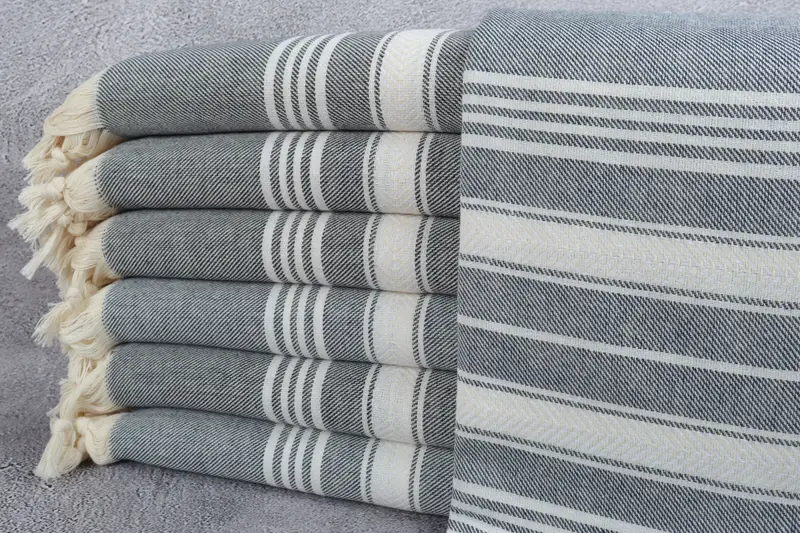 Navy Chevron Organic Peshtemal, Personalized Towel, 40x71 Inches