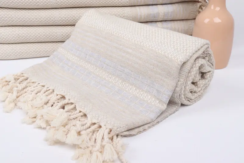 Summer Gift, Employee Gifts, Monogrammed Turkish Towel, Bridesmaid Gift Towel, 68x40 Linen Striped Towel, Bridesmaid Gift, Travel Towel - 4