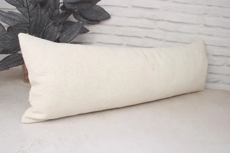 Cotton Pillow Case, Ethnical Kilim Rug Pillow, Home Decor Pillow, Bohemian Cushion Pillow, 12x36 White Pillow Sham, Pillow Case, Pillow for Couch - 3