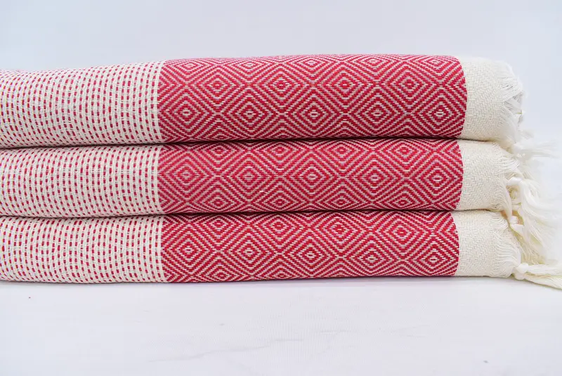 104x80 Cotton Diamond Towel, Boyfriend Gift, Decorative Blanket, Bedspread, Custom Shower Curtain, Wedding Favors, Turkish Cotton Throw Blanket - 1
