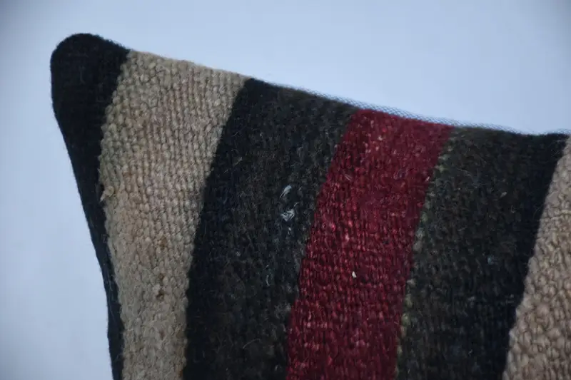 Accent Throw Pillow, Pillow for Couch, Pillow Case, Ethnic Throw Cushion, Throw Kilim Pillow, 12x36 Brown Pillow, Kilim Cushion Sham - 2