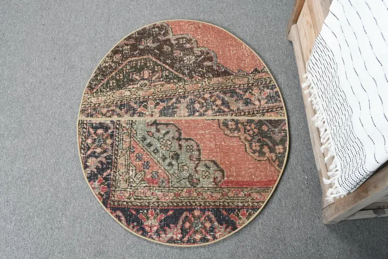 Roter Südwestteppich, 2,5 x 2,9 Fuß, blauer Akzent