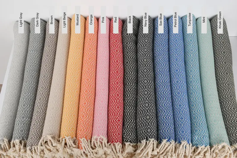 Luxury towel, Beach Towel Bulk, Family Gift Basket, Organic Cotton Towel, Wedding Gift Ideas, 70x40 Cotton Zigzag Diamond Towel, Turkish bath towel - 1