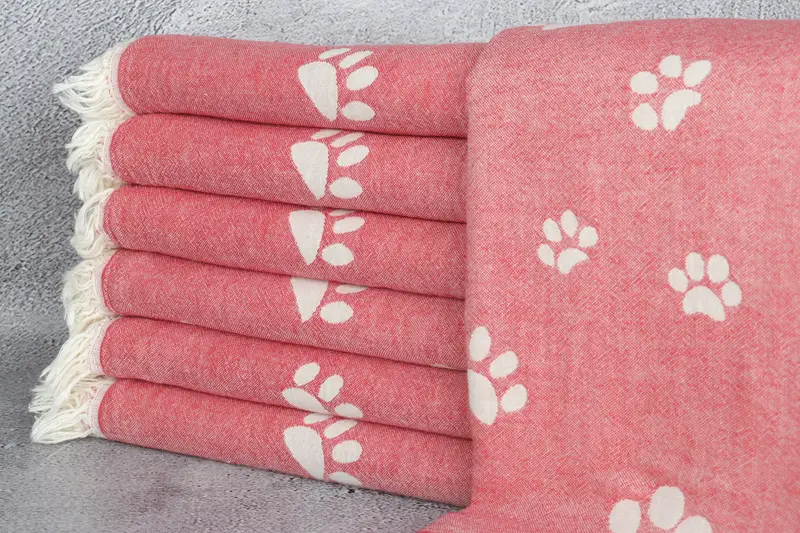 Travel towel, Beach towel, Monogram Turkish Bath Towel, Spa Gift Towel, Beach Towel Bulk, Bachelor Gift, Custom Gift, 70x36 Cotton Paw Design Towel - 2