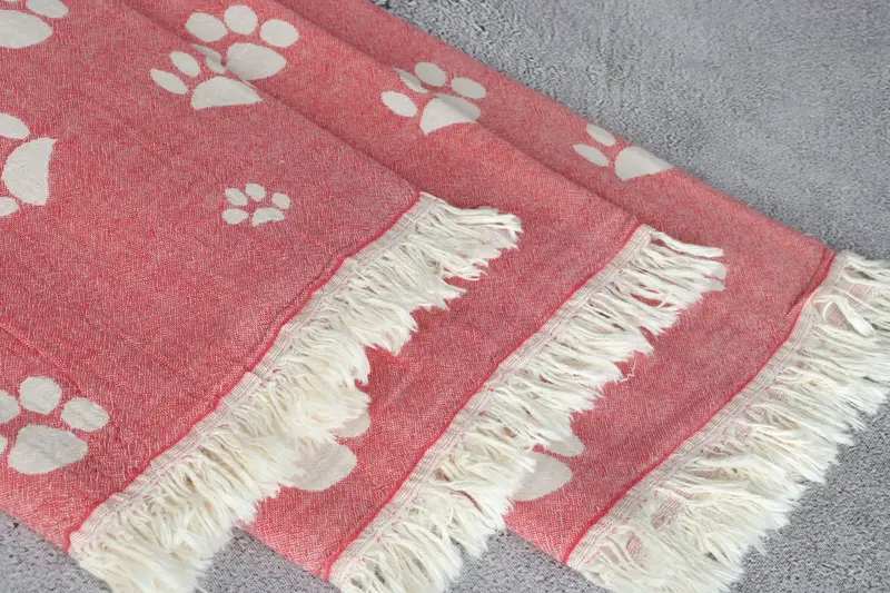 Travel towel, Beach towel, Monogram Turkish Bath Towel, Spa Gift Towel, Beach Towel Bulk, Bachelor Gift, Custom Gift, 70x36 Cotton Paw Design Towel - 6