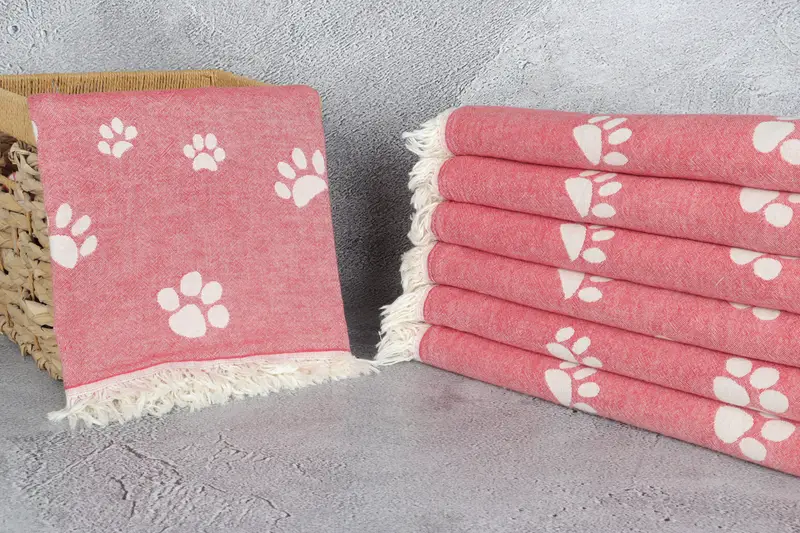 Travel towel, Beach towel, Monogram Turkish Bath Towel, Spa Gift Towel, Beach Towel Bulk, Bachelor Gift, Custom Gift, 70x36 Cotton Paw Design Towel - 4