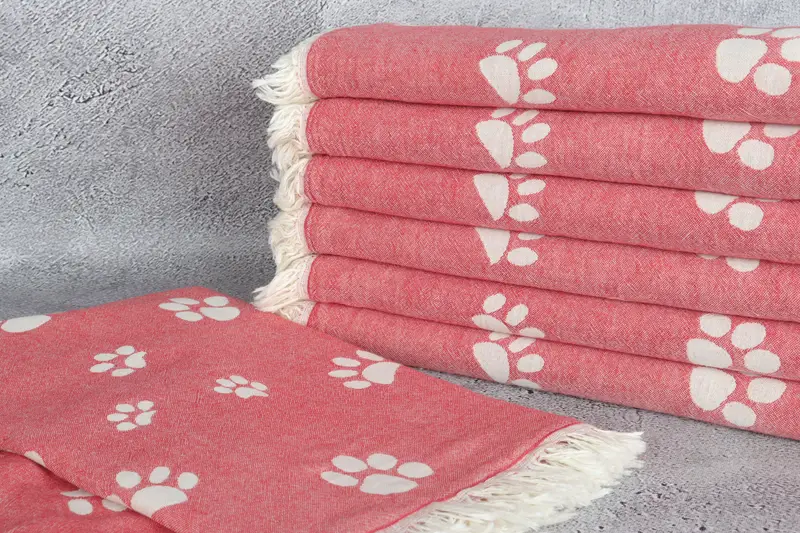 Travel towel, Beach towel, Monogram Turkish Bath Towel, Spa Gift Towel, Beach Towel Bulk, Bachelor Gift, Custom Gift, 70x36 Cotton Paw Design Towel - 3