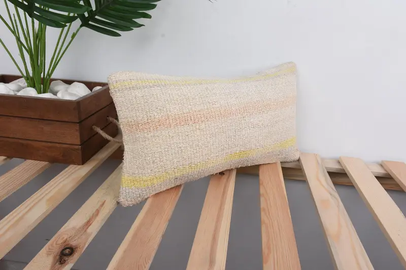 Retro Cushion Cover, 8x16 Beige Cushion, Patio Pillow Sham, Interior Designer Pillow, Antique Pillows, Cozy Throw Cushion, Vintage Pillow, Pillow - 4