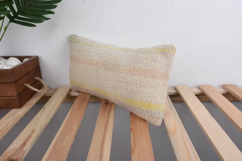 Retro Cushion Cover, 8x16 Beige Cushion, Patio Pillow Sham, Interior Designer Pillow, Antique Pillows, Cozy Throw Cushion, Vintage Pillow, Pillow - 5