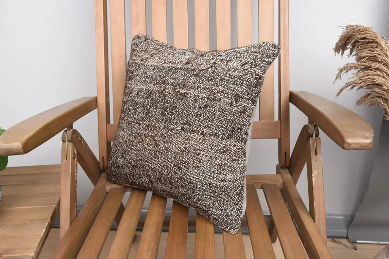 Oriental Pillow Cover, Gift Pillow, 16x16 Brown Cushion Cover, Accent Throw Cushion Cover, Pillow Sham, Kilim Pillow, Turkish Pillow - 3