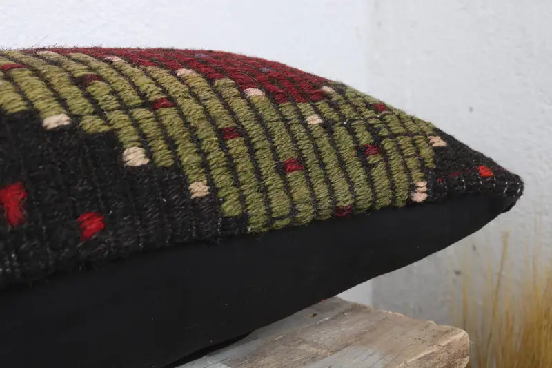 Personalized Gift Pillow Cushion Case, Gift Pillow, Vintage Kilim Pillow, Pillow Sham, 12x36 Red Cushion Case, Ethnical Kilim Rug Pillow - 6