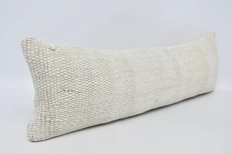 Pillow Sham, Designer Throw Pillow Case, 12x36 White Cushion Case, Kilim Cushion Sham, Home Decor Pillow, Turkish Kilim Pillow - 3