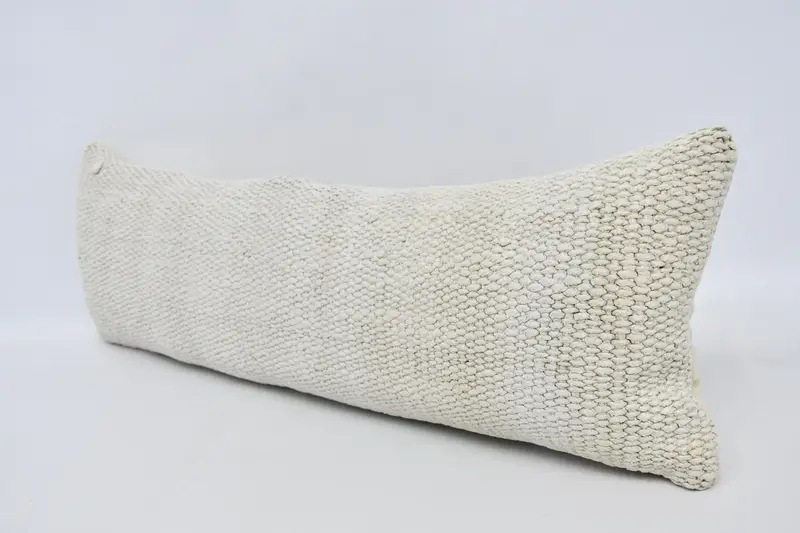 Pillow Sham, Designer Throw Pillow Case, 12x36 White Cushion Case, Kilim Cushion Sham, Home Decor Pillow, Turkish Kilim Pillow - 4