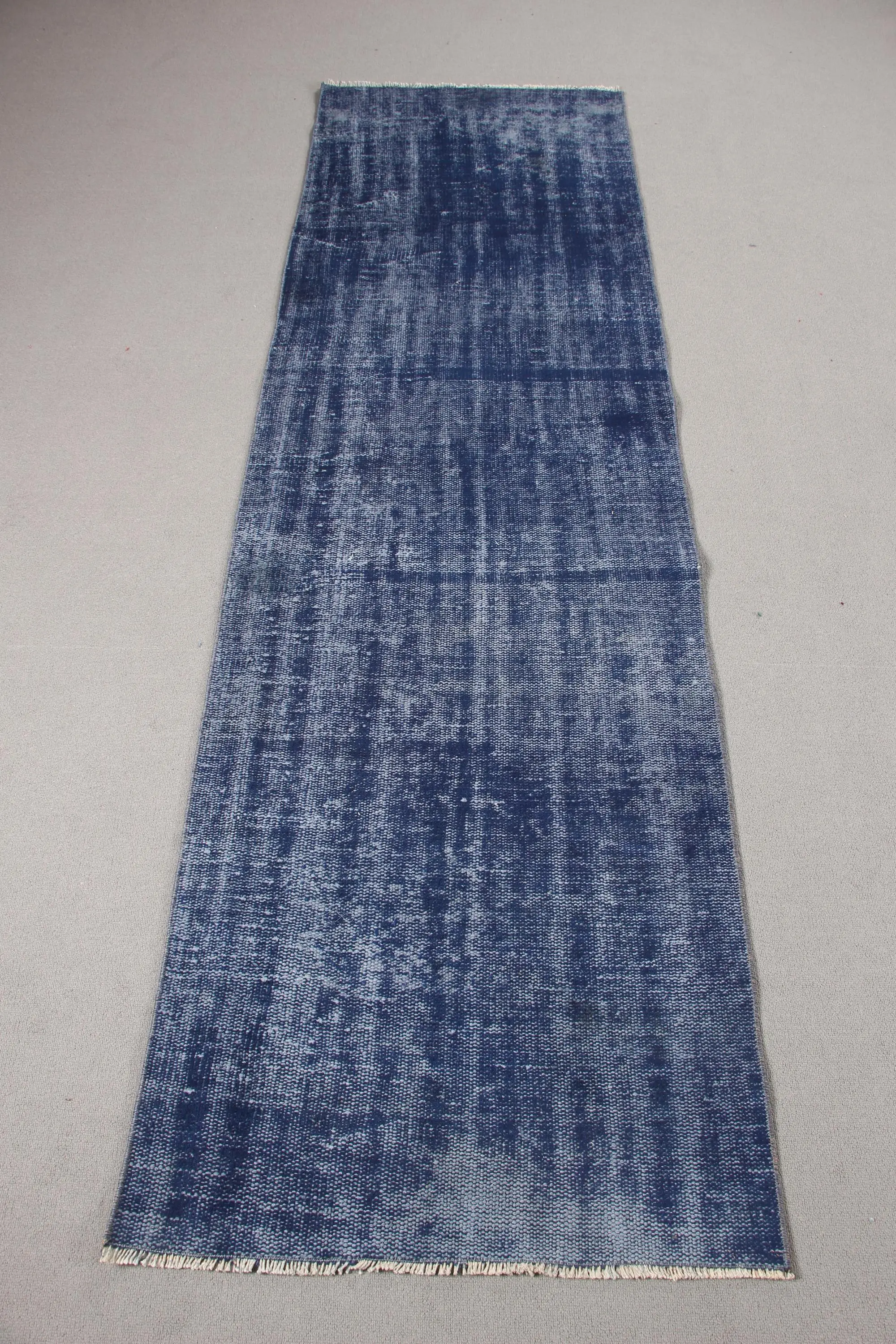 2.4x8.3 ft Vintage Rug, Runner Turkish Rug, Blue Floral Rug - 1