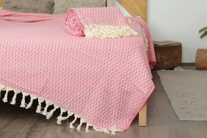 Personalized Wedding Gift For Couple, Personalized Blanket, 96x92 Cotton Herringbone Towel, Turkish Blanket, Aesthetic Blanket, Woven Blanket - 7