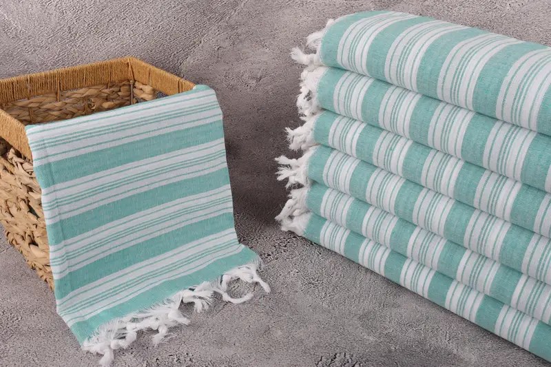 Personalized Gift, Bridesmaid Gift, Personalized Wedding Gift, Luxury Turkish peshtemal beach towel, Unique Gift, 70x40 Cotton Striped Towel - 3