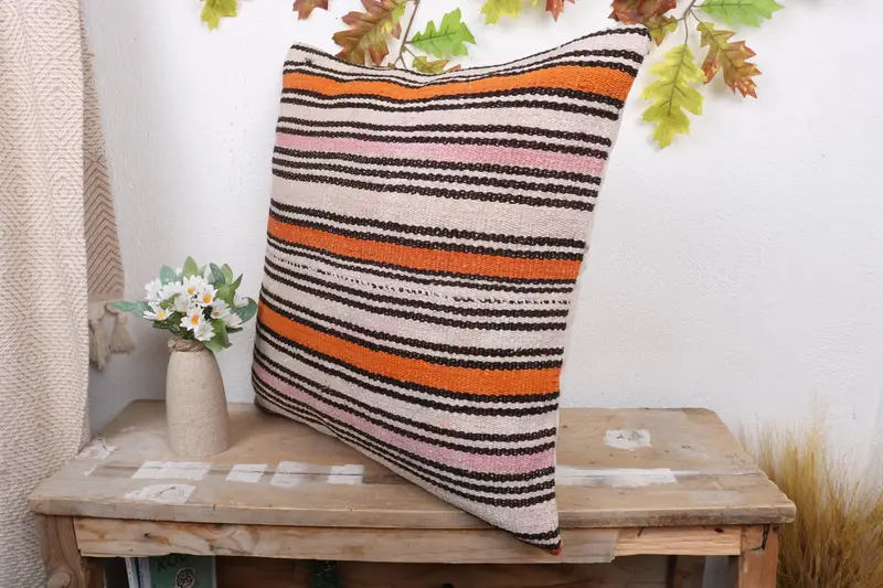 Nautical Throw Pillow Case, Gift Pillow, Antique Pillows, Morroccon Kilim Cushion Cushion, 20x20 Orange Cushion, Pillow, Boho Pillow Sham Cover - 4