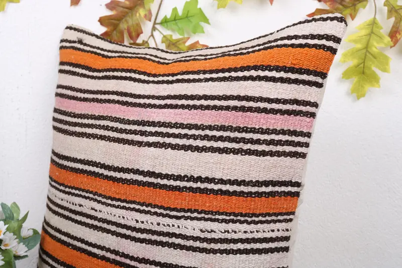 Nautical Throw Pillow Case, Gift Pillow, Antique Pillows, Morroccon Kilim Cushion Cushion, 20x20 Orange Cushion, Pillow, Boho Pillow Sham Cover - 5