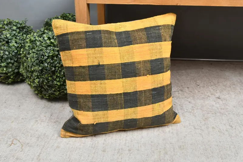 Kilim Pillow Cover, Pillow for Sofa, 16x16 Orange Pillow Sham, Pillow Cover, Interior Designer Pillow, Personalized Gift Pillow Pillow Cover - 7
