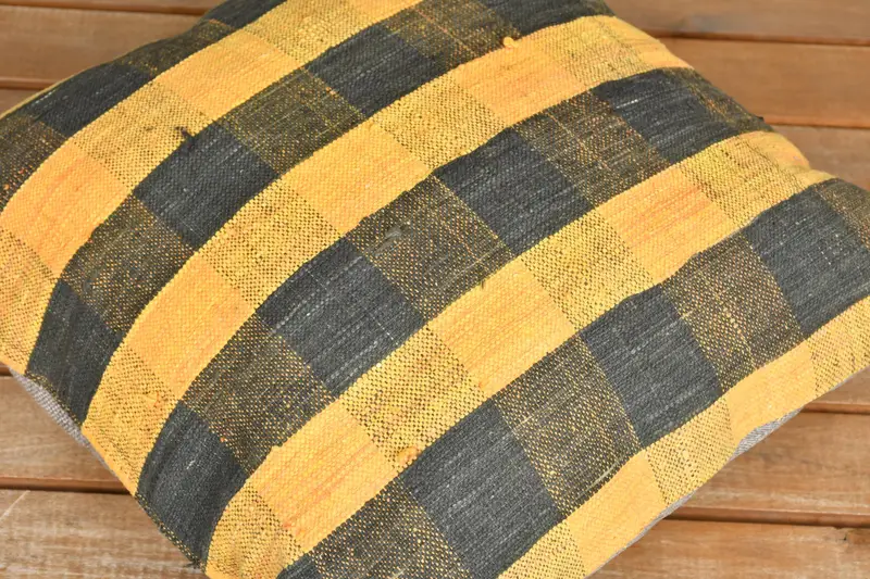 Kilim Pillow Cover, Pillow for Sofa, 16x16 Orange Pillow Sham, Pillow Cover, Interior Designer Pillow, Personalized Gift Pillow Pillow Cover - 3