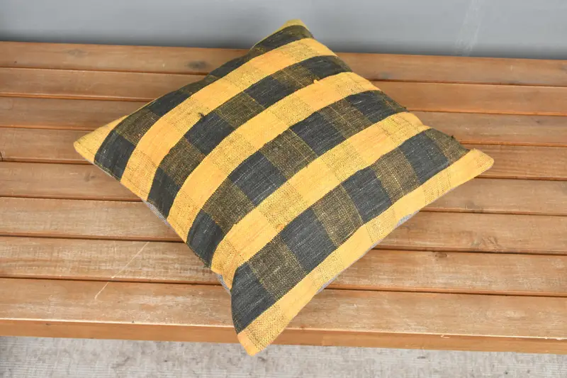 Kilim Pillow Cover, Pillow for Sofa, 16x16 Orange Pillow Sham, Pillow Cover, Interior Designer Pillow, Personalized Gift Pillow Pillow Cover - 2