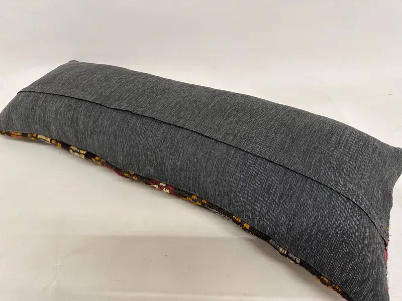 Cushion, Vintage Kilim Pillow, Farmhouse Pillow Sham, 12x36 Yellow Cushion Case, Pillow for Couch, Interior Designer Pillow - 7