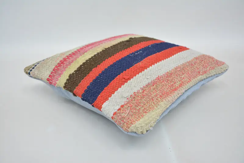 12x12 Beige Pillow, Antique Pillows, Luxury Cushion, Pillow for Couch, Sustainable Pillow Cover, Kilim Pillow Cover, Pillow Cover - 6