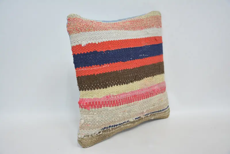 12x12 Beige Pillow, Antique Pillows, Luxury Cushion, Pillow for Couch, Sustainable Pillow Cover, Kilim Pillow Cover, Pillow Cover - 3