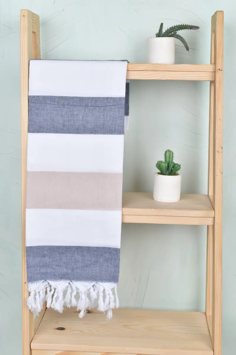 Gift For The Home Decor, 70x40 Cotton Striped Towel, Absorbent towel, Sand-free towel, Personalized Gift For Her, Custom Beach Towel, Organic Towel - 8