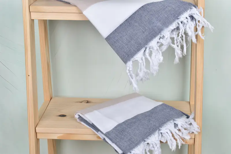 Gift For The Home Decor, 70x40 Cotton Striped Towel, Absorbent towel, Sand-free towel, Personalized Gift For Her, Custom Beach Towel, Organic Towel - 5