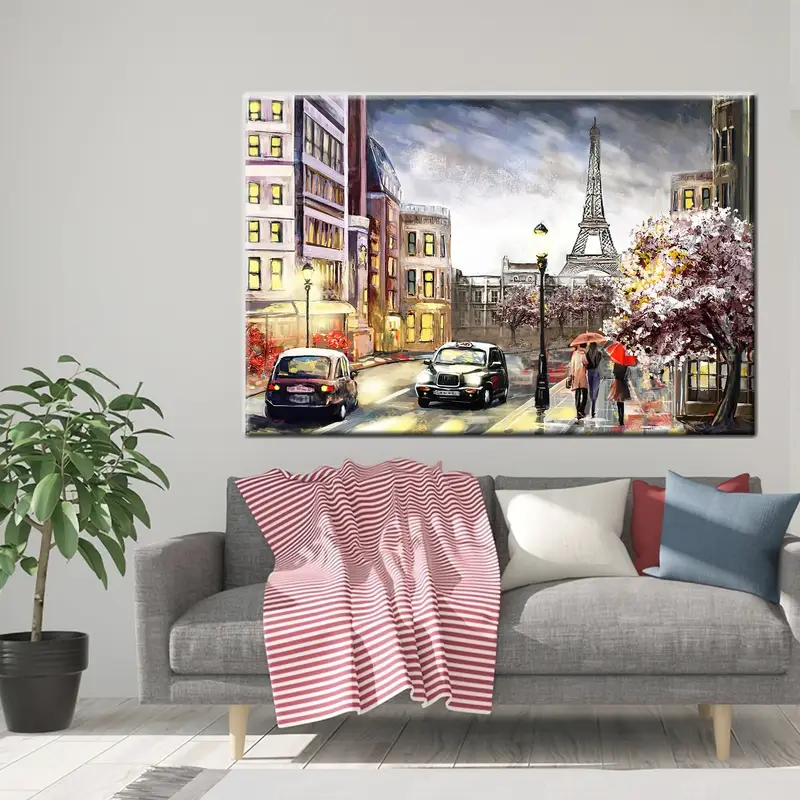 Paris Oil Painting Canvas Art, Paris Print, Paris Wall Art, Paris Canvas Wall Art, Paris Painting, Eiffel Tower Wall Art, Eiffel Tower Print - 1